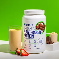 LEANFIT ORGANIC PLANT-BASED PROTEIN™ Chocolate 715g - Organic Plant Protein Powder, 21g Protein Per Serving, Vegan, Gluten-Free, Soy-Free, Non-GMO, Sugar-Free, Complete Amino Acid Profile