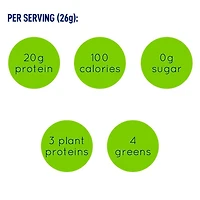 LEANFIT PLANT-BASED PROTEIN & GREENS™ Vanilla 517g - 20g Plant Protein + 4 Leafy Greens Per Serving, Vegan, Gluten-Free, Non-GMO, Soy-Free, No Sugar, Complete Amino Acid Profile, Size: 517g Tub (20 Servings)