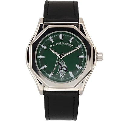 U.S. Polo Assn. Men’s Green Dial Analog Watch with Black Strap