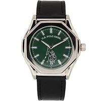 U.S. Polo Assn. Men’s Green Dial Analog Watch with Black Strap