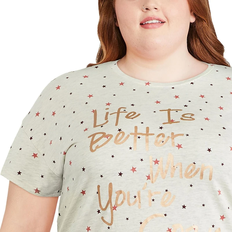 Chemise de nuit à encolure ras du cou George Plus pour femmes