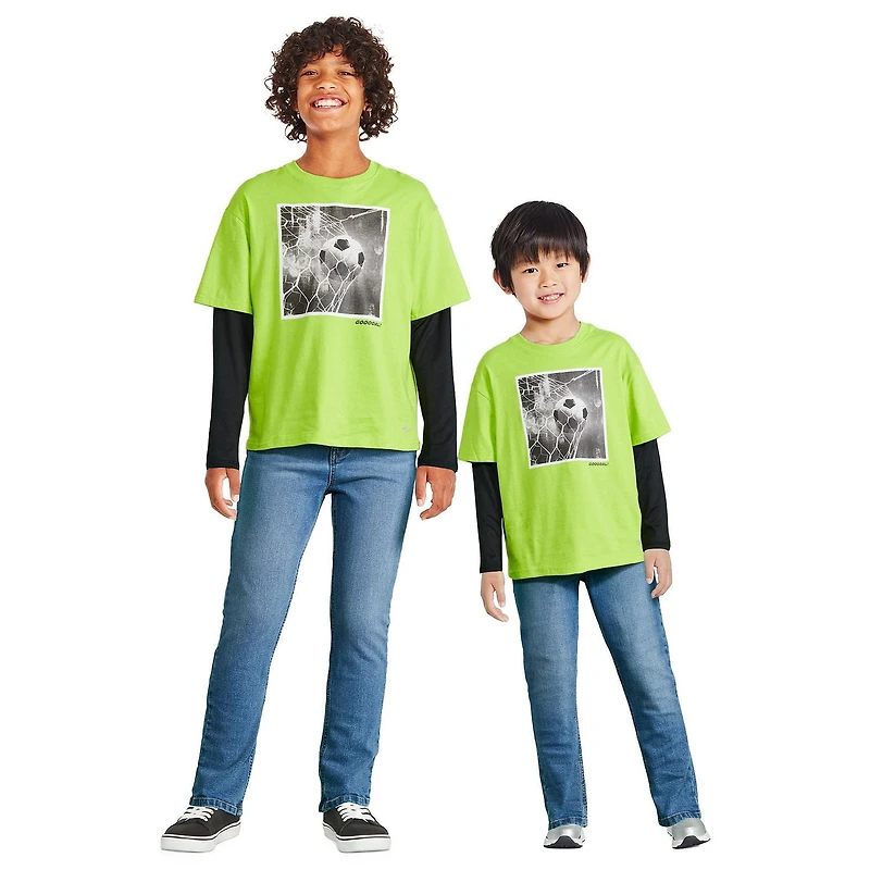 T-shirt trompe-l’œil à manches longues Athletic Works pour garçons