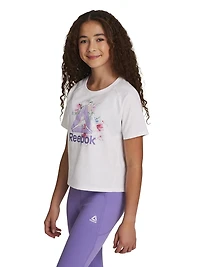 Reebok Girls’ Brushy Floral Graphic Boxy T-Shirt