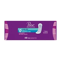 Poise Ultra Thin Incontinence Pads, 4 Drop Moderate Absorbency, Long Length, 48 Count