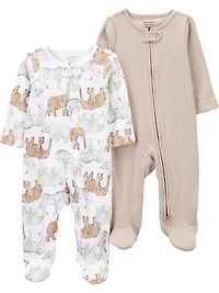 Carter's Child of Mine Baby Sleep N Play unisexe, lot de 2 Tailles Prématurées 6/9 Mois