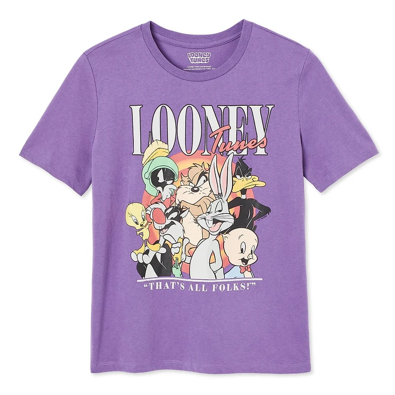 T-shirt à manches courtes Looney Tunes pour femmes