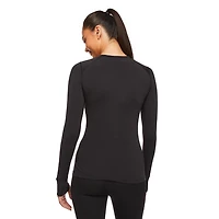 Athletic Works Women's Mid-Weight Thermal Crew Neckline Tee, Sizes S-XXL