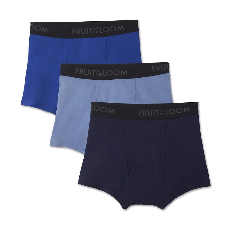 Fruit of the Loom Men's Breathable Short Leg Boxer Briefs, 3-Pack
