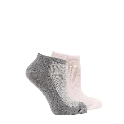George Women's 2 Pack No Show Sock with Mesh And Lurex Top