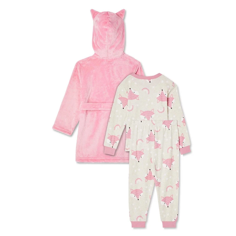 George Toddler Girls' Pajamas and Robe 3-Piece Set