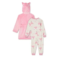 George Toddler Girls' Pajamas and Robe 3-Piece Set