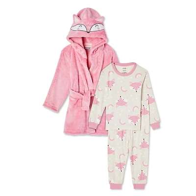 George Toddler Girls' Pajamas and Robe 3-Piece Set