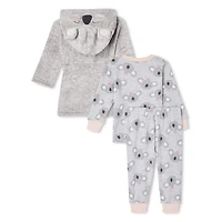 Ensemble 3 pièces avec pyjama et robe de chambre George pour bébés filles