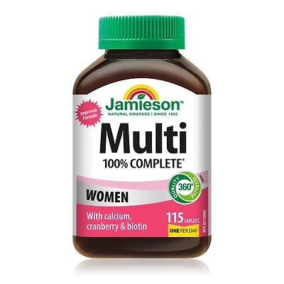 Jamieson 100% Complete Multivitamin for Women, 115 Caplets