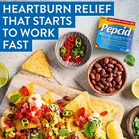 Médicament Pepcid AC Concentration maximale qui agit toute la journée contre l'indigestion acide, avec 20 mg de famotidine; acidoréducteur à action rapide qui prévient et soulage les brûlures d’estomac, format voyage de 10 comprimés 10 comprimés