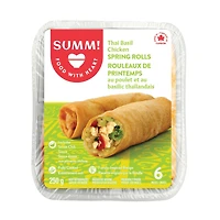 SUMM! Thai Basil Chicken Spring Rolls, 6 pieces spring rolls with 1 package of sauce, 350g