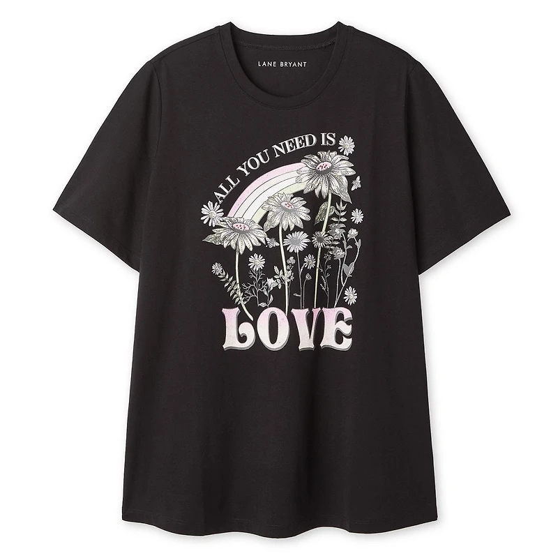 T-shirt à encolure ras du cou Lane Bryant Plus pour femmes