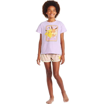 Pokemon Girls' Two Piece Retro T-Shirt Set