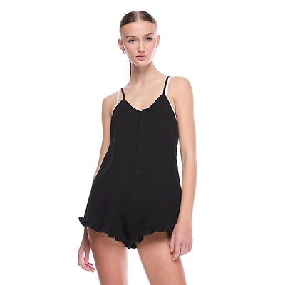 No Boundaries Women's Crinkled Romper Cover-Up