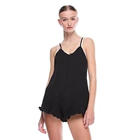 No Boundaries Women's Crinkled Romper Cover-Up