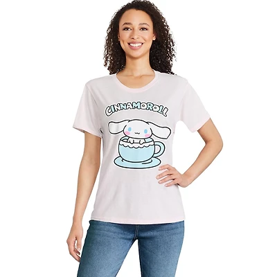 T-shirt à imprimé graphique Cinnamoroll pour femmes