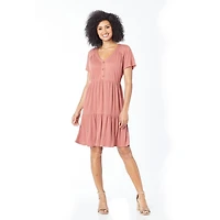 IVY Women's Short Sleeve Midi Dress