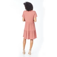 IVY Women's Short Sleeve Midi Dress