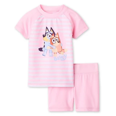 Bluey Toddler Girls' Two Piece Rashguard Swim Set