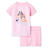 Bluey Toddler Girls' Two Piece Rashguard Swim Set