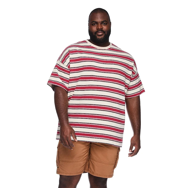 George Big Men's Striped Loose Fit T-Shirt