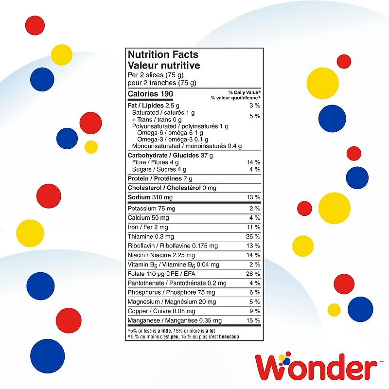 Wonder White + Fiber Sliced Bread