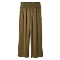 Pantalon à jambe large et taille smocks Paisley Sky Maternité