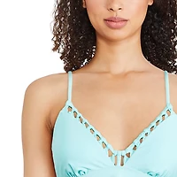 Haut de bikini bordé à point d’échelle George pour femmes