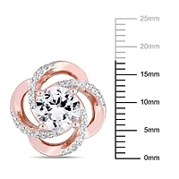 Boucles d'oreille torsadées Miabella avec topazes blanches 5-1/7 CT PBT en argent sterling plaqué de rhodium rosé