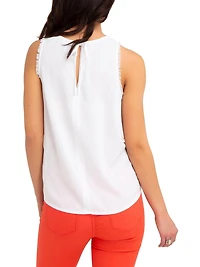 Jordache Women's Embellished Fray Top