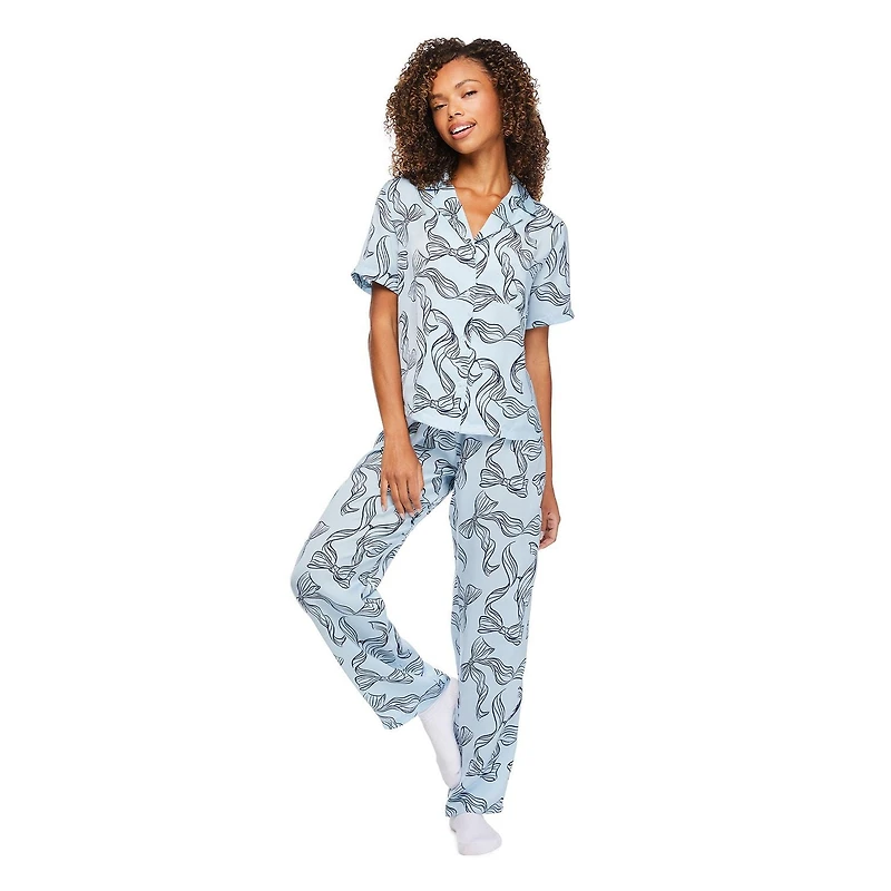 George Women's Two Piece Satin Pajama Set