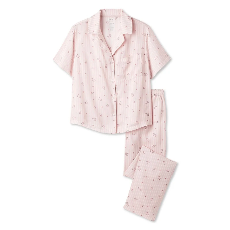 George Women's Two Piece Satin Pajama Set
