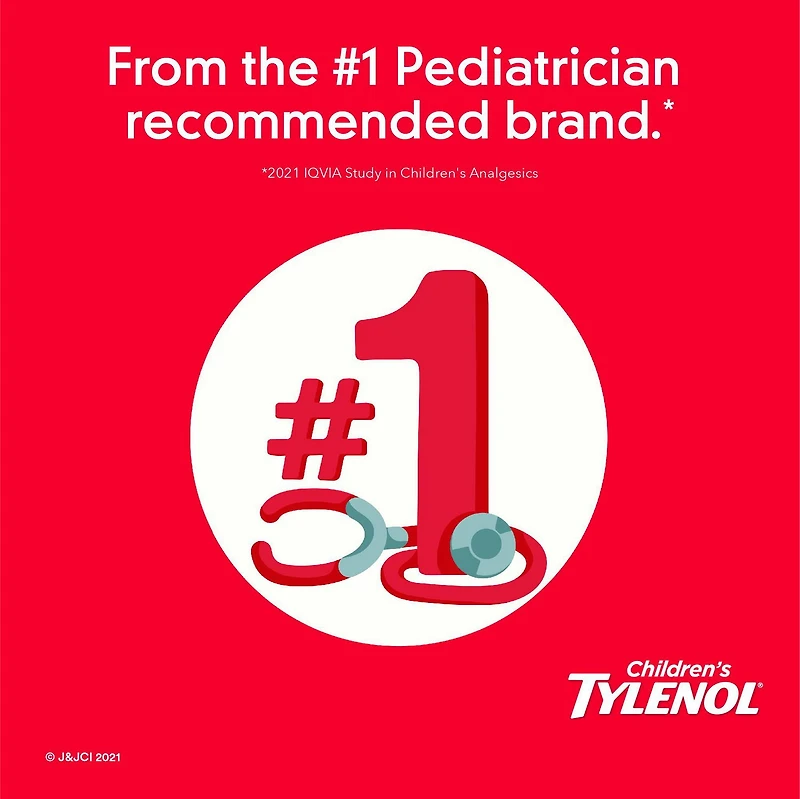 Poudre Tylenol Enfants Dissolution facile, Baie sauvage naturelle - Analgésique pour enfants, 160 mg d’acétaminophène