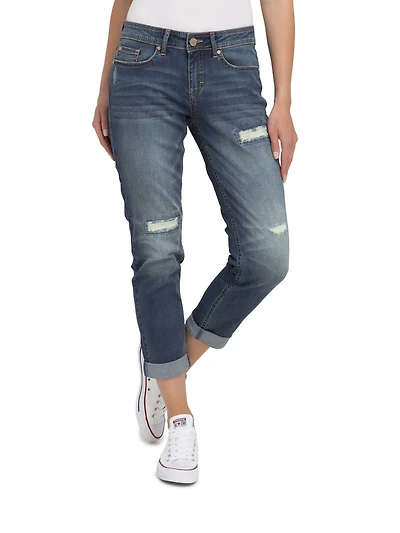 Jean boyfriend Jordache pour femme avec destruction