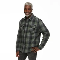 George Men's Sherpa-Lined Flannel Shirt Jacket