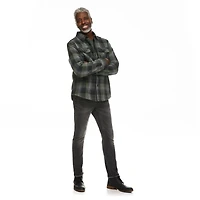 George Men's Sherpa-Lined Flannel Shirt Jacket