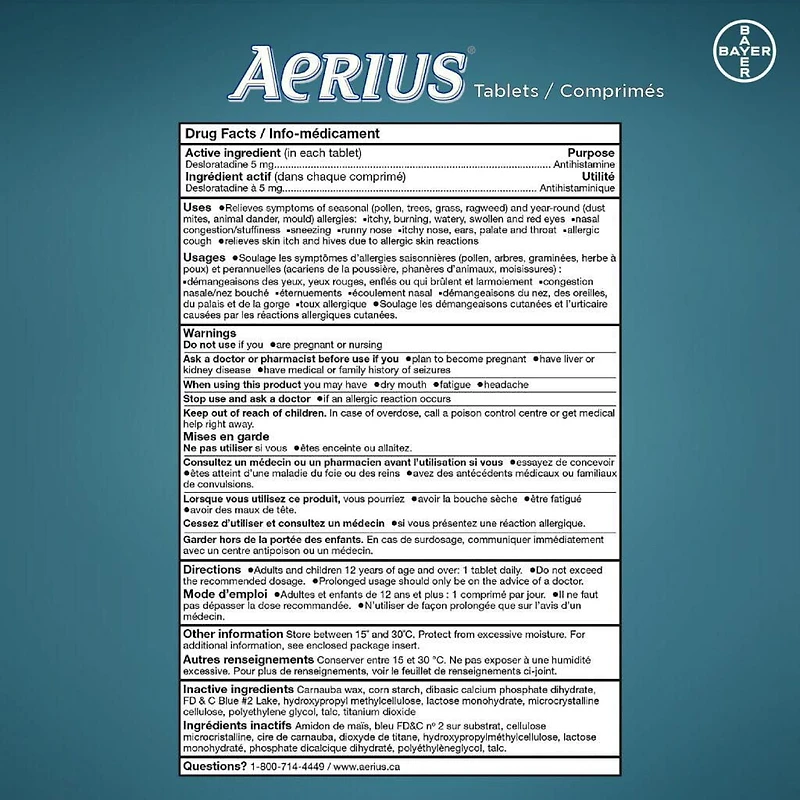 AERIUS Allergy Medicine, Fast Relief, 24-Hour, Non-Drowsy, 15 Symptoms