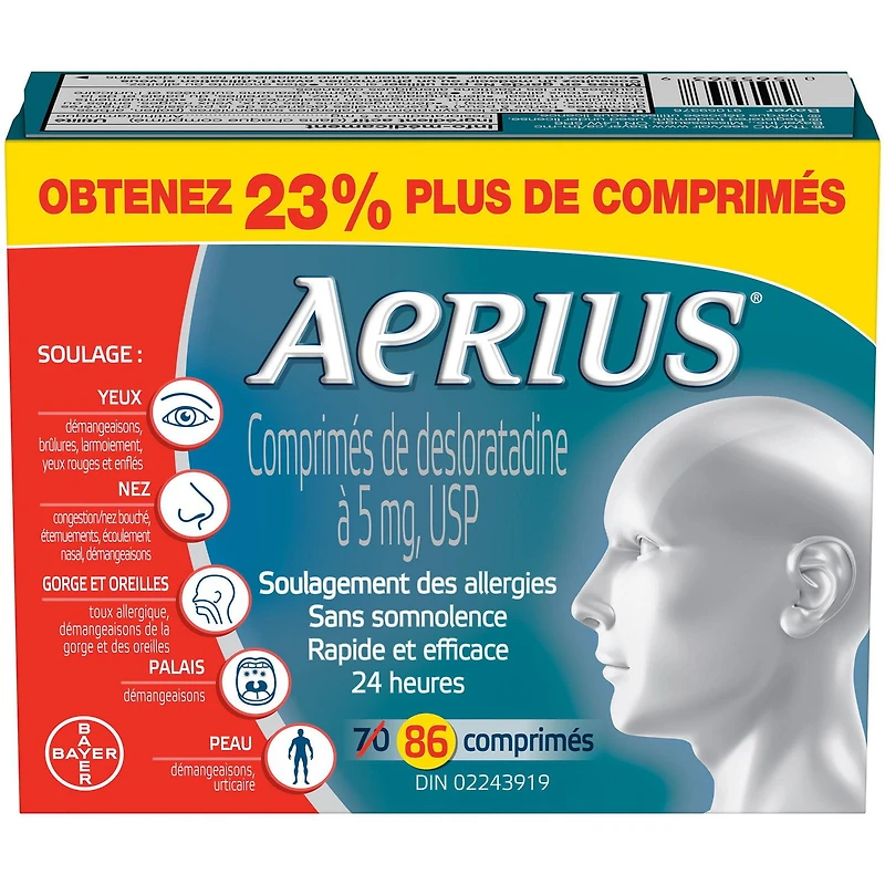 AERIUS Allergy Medicine, Fast Relief, 24-Hour, Non-Drowsy, 15 Symptoms