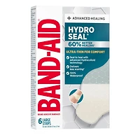 Pansements hydrocolloïdes ultraminces Hydro Seal de marque Band-Aid pour une cicatrisation avancée, pansements adhésifs 100 % imperméables pour la protection des plaies, grande taille, 6 unités