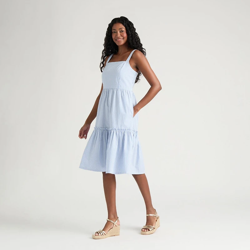 Mexx Mommy and Me Strap Tiered Dress with Shirred Back