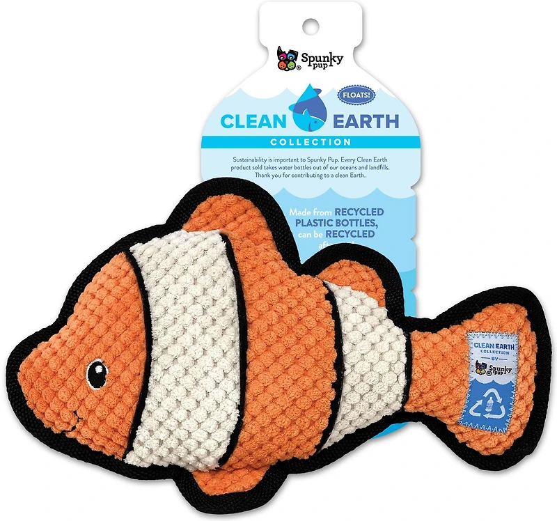 Clean Earth Plush - Textured Clownfish - 100% Sustainable