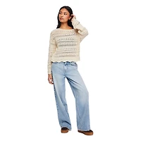 No Boundaries Women's Crochet Sweater