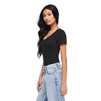 No Boundaries Women's Scoop-Neck Bodysuit