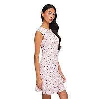 No Boundaries Women's Ruffle Mesh Dress