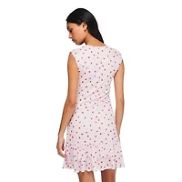 No Boundaries Women's Ruffle Mesh Dress